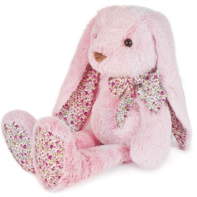 Peluche bébé copains câlins lapin rose 50 cm