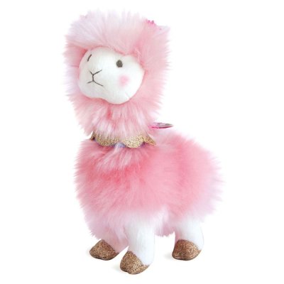 HISTOIRE D OURS Peluche bébé lama rose 20 cm