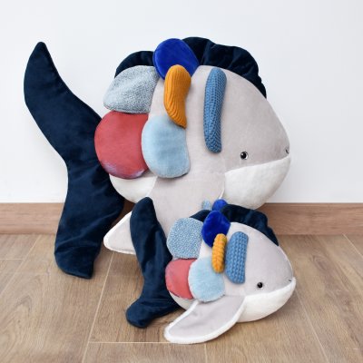 Peluche bébé trésors marins poisson arc-en-ciel 30 cm