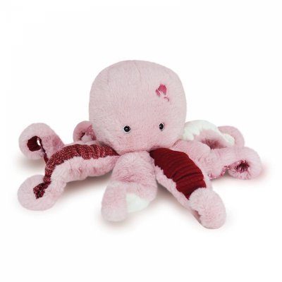 Peluche bébé trésors marins pieuvre rose 30 cm