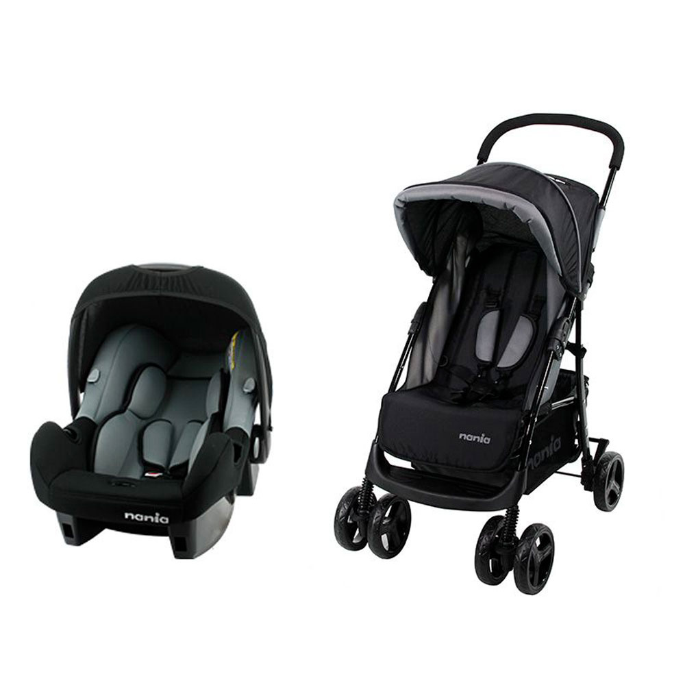 Poussette duo combinée texas gris + siège auto beone de Nania sur