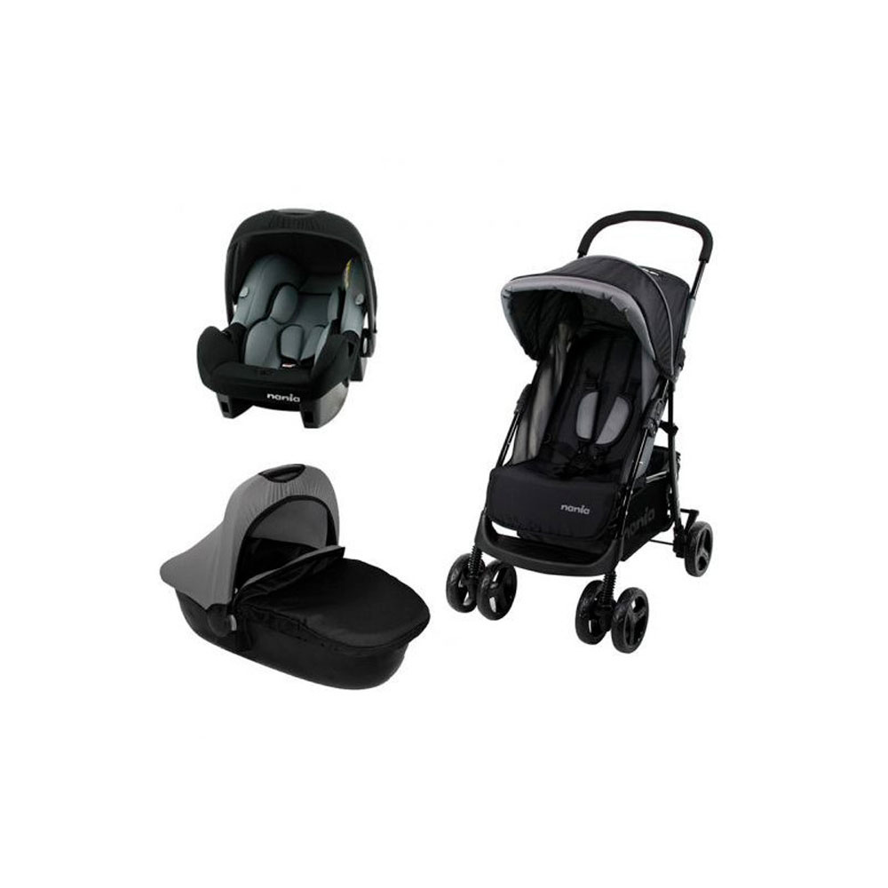 Poussette duo combinée texas gris + siège auto beone de Nania sur