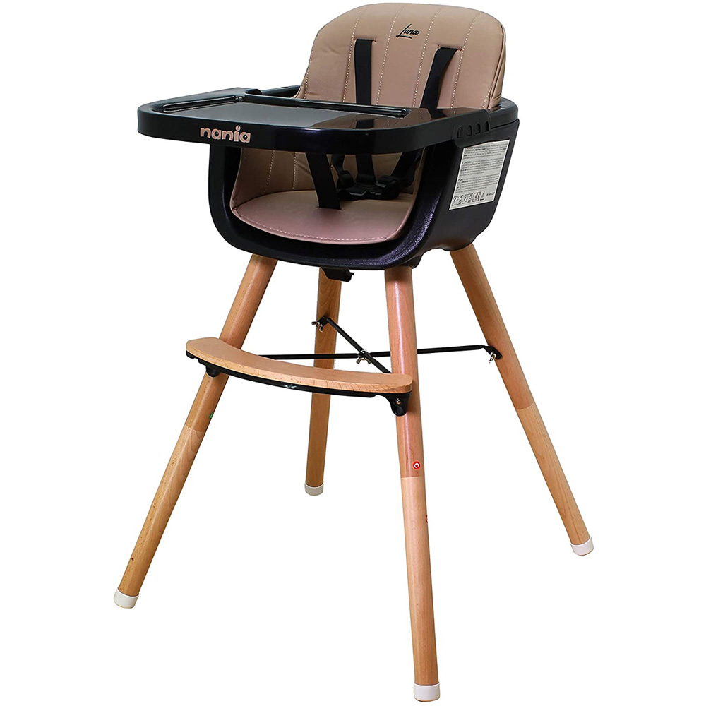Chaise Haute Evolutive Luna 2 En 1 Noir Camel De Nania Sur Allobebe