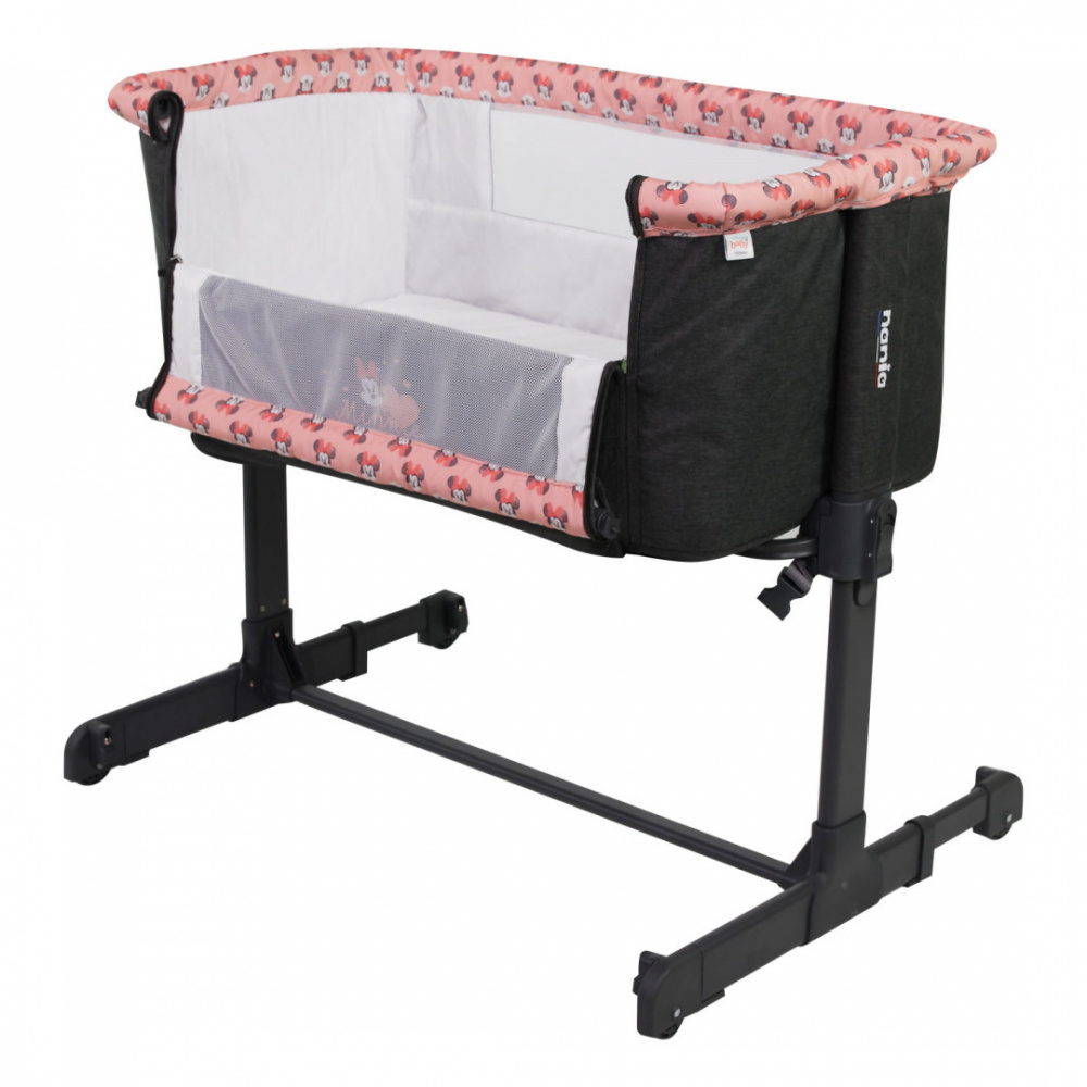 Nania DODI Beistellbett 2in1 - Baby Bettchen Mit 4cm Matratze | Höhenverstellbar Bis 86cm | Anti-Reflux Funktion