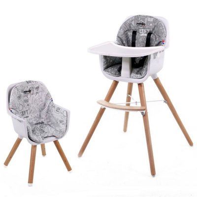 NANIA Chaise haute évolutive paulette typo