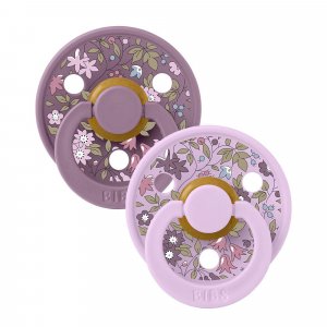 Pack de 2 sucettes colour liberty 0-6 mois camomille violet Bibs