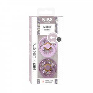 Pack de 2 sucettes colour liberty 0-6 mois camomille violet Bibs