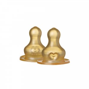 Bibs baby bottle nipple round latex 2 pack slow flow Bibs