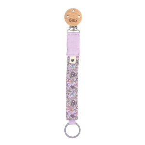 Attache sucette liberty chamomile lawn violet sky Bibs