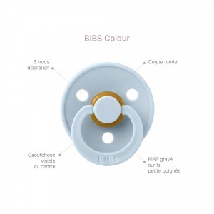 Pack de 2 sucettes colour caoutchouc phosphorescente 0-6 mois petrol et deep space Bibs