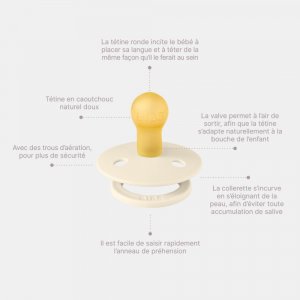 Pack de 2 sucettes colour caoutchouc phosphorescente 0-6 mois petrol et deep space Bibs