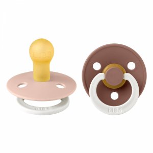 Pack de 2 sucettes colour caoutchouc phosphorescente 0-6 mois blush et woodchuck Bibs