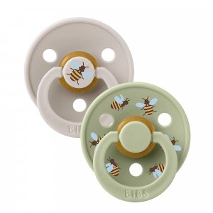 Pack de 2 sucettes physiologiques latex garden taille 1 - mushroom / sauge Bibs