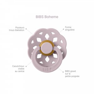 Pack de 2 sucettes bohème caoutchouc 6 mois+ blossom et dusky lilac Bibs
