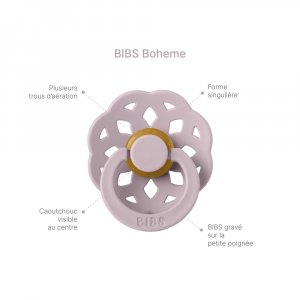 Pack de 2 sucettes bohème caoutchouc 6 mois+ peach et woodchuck Bibs