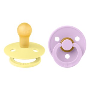 Pack de 2 sucettes colour caoutchouc 6 mois+ jaune sunshine et violet sky Bibs