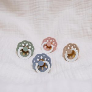 Pack de 2 sucettes bohème caoutchouc phosphorescente 0-6 mois blush et vanilla Bibs