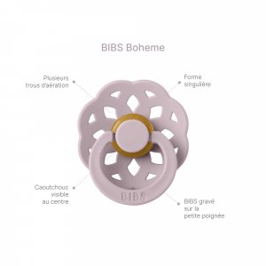 Pack de 2 sucettes bohème caoutchouc phosphorescente 6 mois+ sage et cloud Bibs