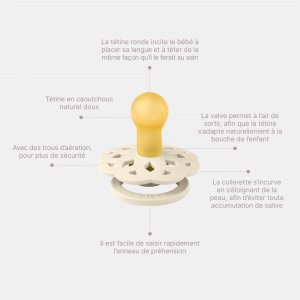 Pack de 2 sucettes bohème caoutchouc phosphorescente 6 mois+ sage et cloud Bibs