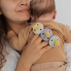 Pack de 2 sucettes colour caoutchouc symétrique 6 mois+ ivory et sage Bibs