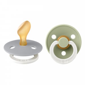 Pack de 2 sucettes colour caoutchouc anatomique phosphorescente 6 mois+ sage et cloud Bibs
