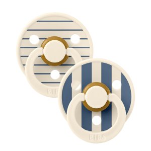 Pack de 2 sucettes colour caoutchouc 0-6 mois pin ivory steel blue mix Bibs