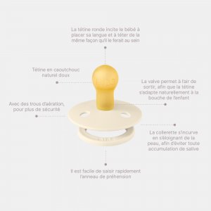 Pack de 2 sucettes colour caoutchouc 0-6 mois taupe et scuba Bibs