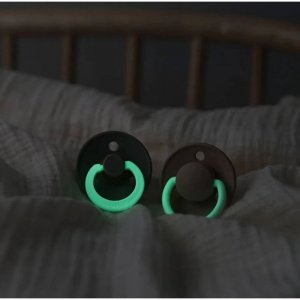 Pack de 2 sucettes colour caoutchouc phosphorescente 6 mois+ blush et woodchuck Bibs