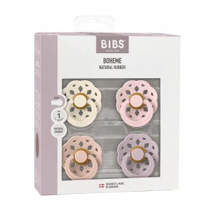 Bibs pacifier boheme 4 pack latex size 2 ivory/blush/blossom/dusky lilac Bibs