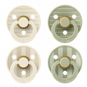 Lot de 4 sucettes physiologiques bébé taille 2 - vanille / sauge Bibs