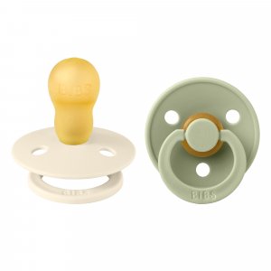 Pack de 2 sucettes colour caoutchouc 18 mois+ ivory et sage Bibs