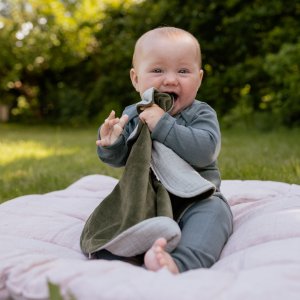 Doudou plat kangourou cornflower Bibs