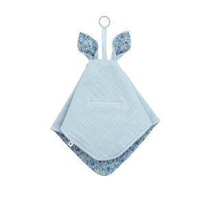 Doudou plat kangourou liberty baby blue Bibs