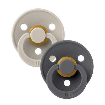 Bibs pacifier colour 2 pack latex size 2 sand/iron