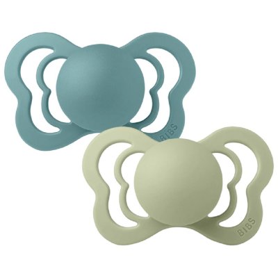 BIBS Pack de 2 sucettes couture island sea / sage