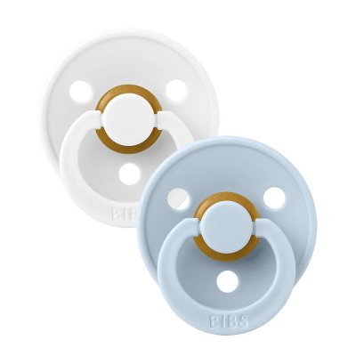 Bibs pacifier colour 2 pack latex size 1 white/baby blue