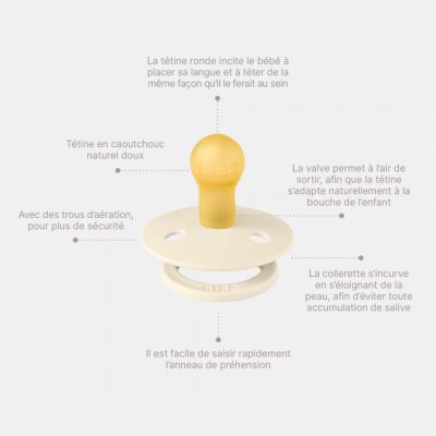 Pack de 2 sucettes colour caoutchouc phosphorescente 0-6 mois blush et woodchuck