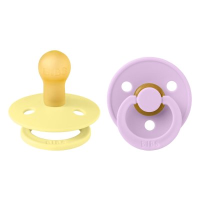 Pack de 2 sucettes colour caoutchouc 6 mois+ jaune sunshine et violet sky