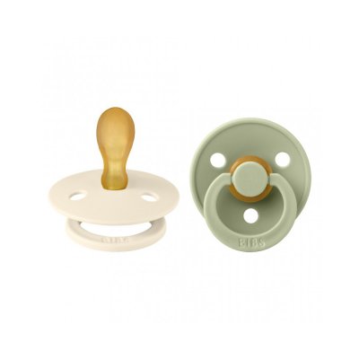 Pack de 2 sucettes colour caoutchouc symétrique 6 mois+ ivory et sage