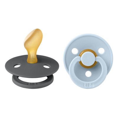Pack de 2 sucettes colour caoutchouc anatomique 0-6 mois iron et baby blue