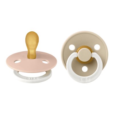 Pack de 2 sucettes colour caoutchouc symétrique phosphorescente 0-6 mois blush et vanilla