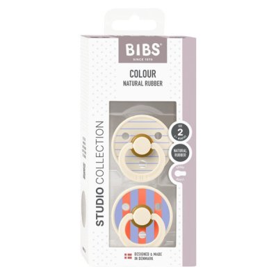Pack de 2 sucettes colour caoutchouc 6 mois+ pin ivory steel blue mix