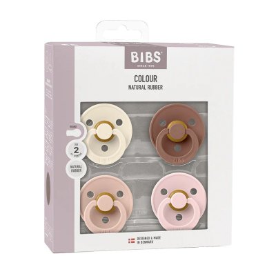 Lot de 4 sucettes physiologiques bébé taille 1 - 4 couleurs