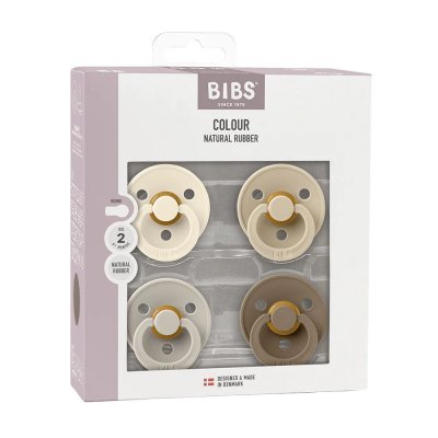 Lot de 4 sucettes physiologiques bébé taille 2 - 4 couleurs