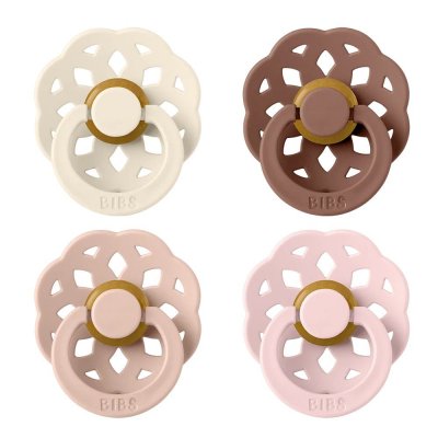 Bibs pacifier boheme 4 pack latex size 1 ivory/blush/woodchuck/blossom