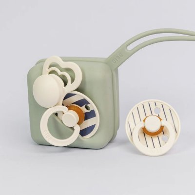 Bibs pacifier case sage