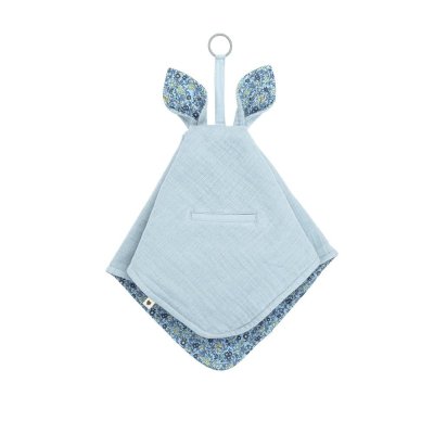 Doudou plat kangourou liberty baby blue