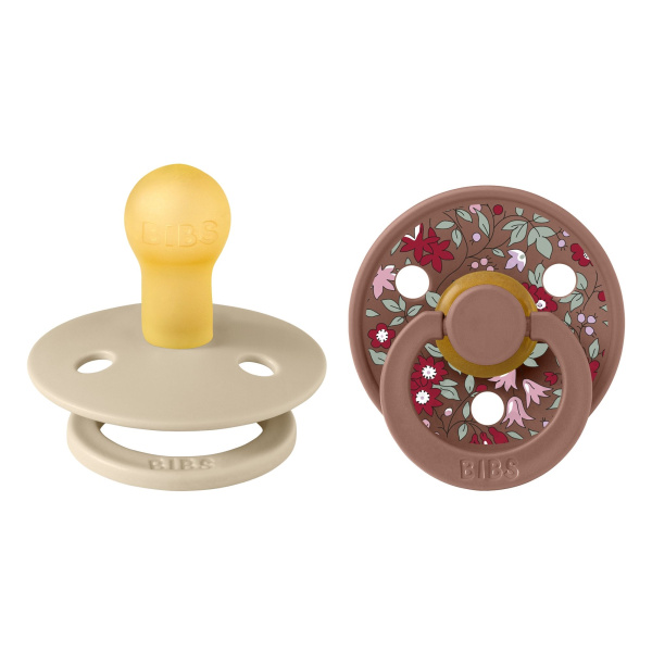 Pack de 2 sucettes colour caoutchouc liberty 0-6 mois chamomile lawn woodchuck mix Bibs