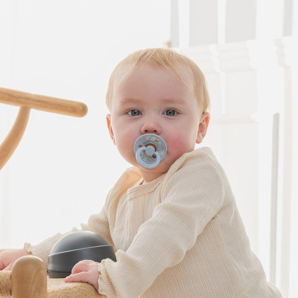 Pack de 2 sucettes colour caoutchouc liberty 0-6 mois chamomile lawn woodchuck mix Bibs