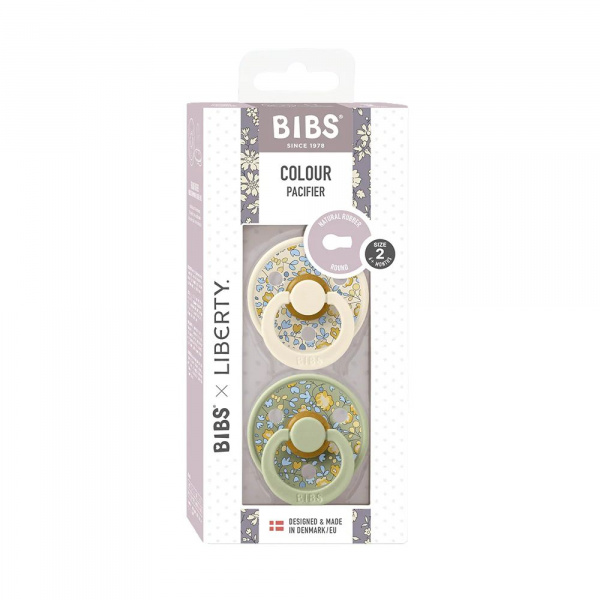 Pack de 2 sucettes colour liberty 0-6 mois beige et vert Bibs